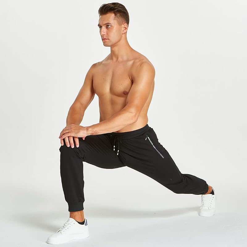 Pantalones Deportivos Running para Pantalones Hombre Casual Algodón con Joggers Deporte Elástica con Bolsillos Negro M — foto 5 de 6
