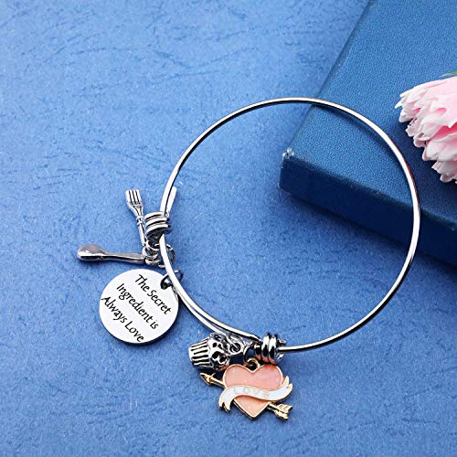 EIGSO Baker Bracelet Baker Chef Gift Inspirational Gifts for Baker Pastry Chef Culinary Students The Secret Ingredient is Always Love Fabulous Baker Baking Bracelet(Secret Love-BR) - Thumbnail 3