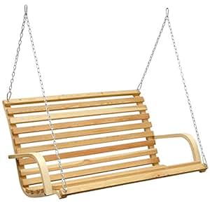 AMANKA Columpio de Porche para 3 Personas de Madera Acolchada con