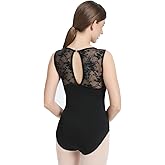 Lanbodance Women's Sleeveless Lace Ballet Leotards for Dance Gymnastics Outfits