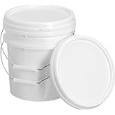 ULTECHNOVO Food Grade Plastic Bucket with Handle and Lid 5L Small Portable Sealing Barrel for Water Food Storage and Home Use