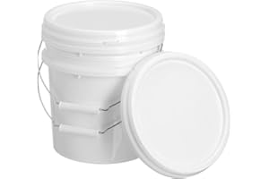 ULTECHNOVO Food Grade Plastic Bucket with Handle and Lid 5L Small Portable Sealing Barrel for Water Food Storage and Home Use