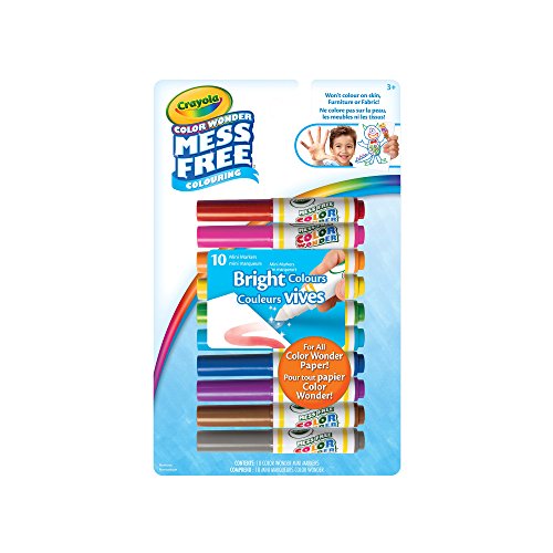 Crayola 10 Color Wonder Mini Markers, Bright Colours