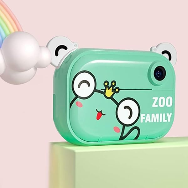 LHNEREGLHNEREG Kids Zero Ink Digital Instant Camera 2 4 USB Rechargeable Print Camera with Thermal Printing Paper Gift for 3 8 Year Boys GirlsGreen16G