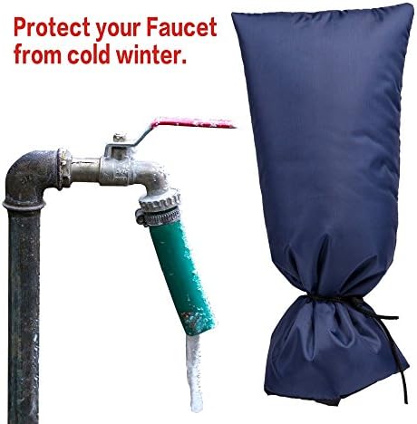 Faucet Cover 20x8 inches Insulated Outdoor Sock Faucet Cover Hydrant Protector for Winter Against Freezing, Large Padded Outdoor Sock for Faucet (Set of 1)