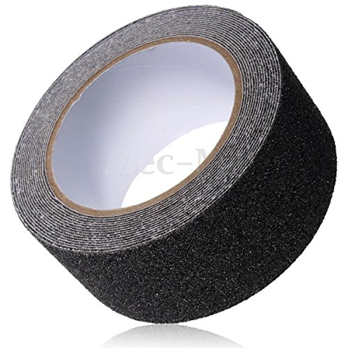 Anti Slip Traction Tape,4” Wide and 15’ Long Roll,Friction, Abrasive Adhesive for Stairway,Restaurant entrance,Fitness machinery,bathroom,swimming pool,Basketball Tennis Court (Black)