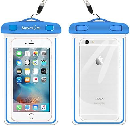 MaxMore Waterproof Cell Phone Dry Bag Case for Apple iPhone 6, 6 plus, 5S 5C 5 4S, Samsung Galaxy S6, S5, Galaxy Note 4 3, Windows, HTC LG Sony Nokia Motorola (Blue)