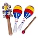 Musical Instruments for Kids Wooden 6 Educational Percussion Toys Includes Xylophone,Maracas,Triangle,Drum,Bells,Cymbal Foster Toddler Preschool Musical Learning