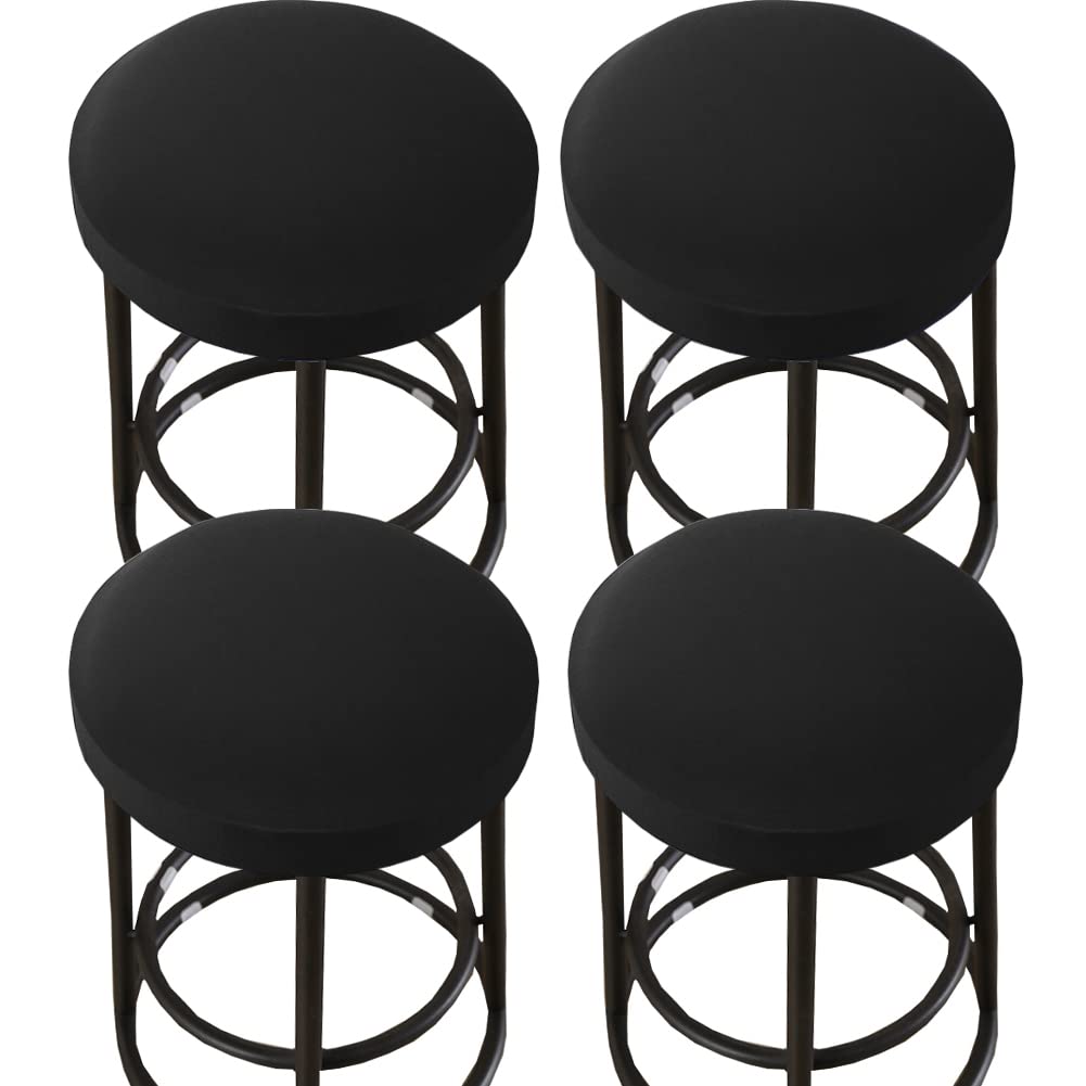 Photo 1 of HFCNMY Stool Covers Round,4 Pack Stretch Round Bar Stool Covers Washable Bar Stool Seat Covers Stool Cushion Slipcover Elastic Bar Chair Covers for 13-18 Inch Chair (Black)