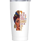 Yipaidel African American Woman with Quotes Black Girl Tribal 20 OZ Inspirational Travel Coffee Mug, Gift for Sister, Best Friend, Coworker & Mom, Ideal Mothers Day Gift from Daughter