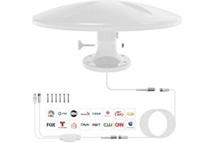 Outdoor Rv Tv Antenna for Camper, 360° Omni-Directional Reception Digital Rv Antenna Roof Mount for Smart Tv, Long Range 4K H