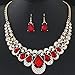 Deals Necklace+Earrings Jewelry Set Womens Mixed Style Bohemia Color Bib Chain Necklace Earrings Jewelry by ZYooh (Red)