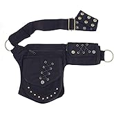 KPYWZER Waist Bag for Women Fanny Pack Renaissance Faire Festival Lace Chest Pack Hip Bum Bag with Adjustable Belt Travel Outdoors Black