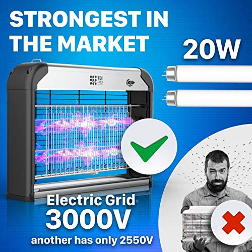 TBI 2in1 Indoor Bug Zapper with 20w Light Bulb 2 Pack Fruit Fly