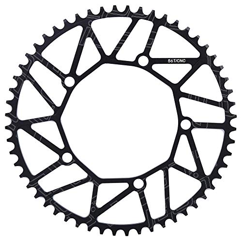VGEBY Bicycle Chainring, 130BCD Crank Single Disc Narrow Wide Single Bike Chainring Bike Single Speed Chainring 50 52 54 56 58T(56T) Ride