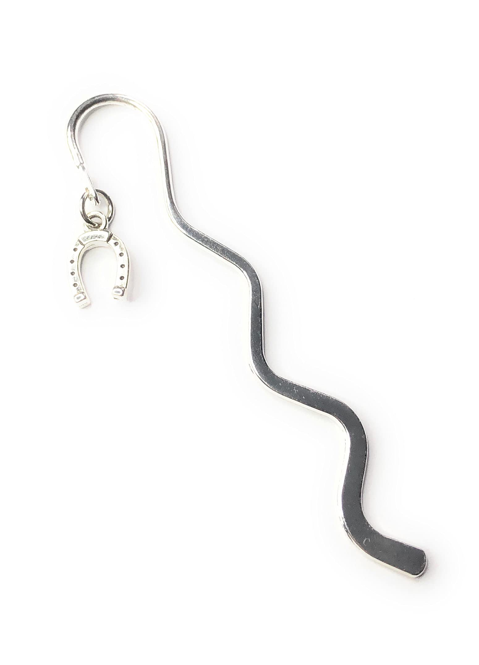 FizzyButton Gifts Horseshoe Good Luck mini Bookmark with Silver Tone Charm, in Gift Bag
