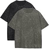 Oversized Tshirts for Men Short Sleeve Vintage Washed Basic Loose Tees