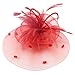 Fascinator Cocktail Hat Feather Net Hair Clip Pillbox Hat for Women