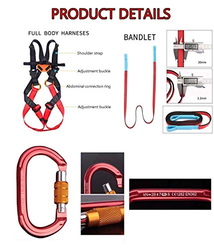 DFJU Klettergurt für Kinder, Sicherheitsgurte für Absturzsicherungen Ganzkörper-Peotection für das Training nach außen… – Bild 5