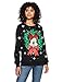 Disney Junior's Light Up Minnie Christmas Sweater, Black, XL
