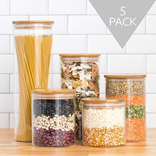AXL Glass Jars with Bamboo Lids (Set of 5) price in Saudi Arabia ...