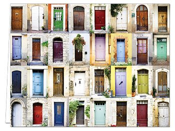 72 Note Cards - Display of Doors - 6 Designs - Blank Cards - Off-White Ivory Envelopes Included