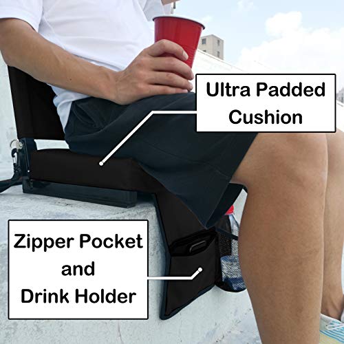 SPORT BEATS 2 Pack Stadium Seats for Bleachers Stadium Chair with Back