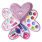 Petite Girls Heart Shaped Cosmetics Play Set - Fashion Makeup Kit for Kids