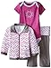 Yoga Sprout Baby-Girls 3 Piece Lotus Track Jacket Bodysuit Pant Set