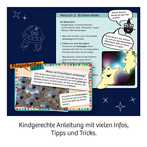 KOSMOS 654177 Fun Science - Schleim-Galaxie, Mixe fünf Verschiedene Schleim-Arten, Experimentierset für Einsteiger und Kinder ab 8 Jahre, Komplett-Set zum Glibber selber Machen – Bild 6
