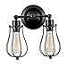 Csinos Industrial Wall Light, Vintage Light Fixture Rotatable Black Wire Cage Wall Sconce Light Fixture (2 Light)