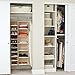 Household Essentials Hanging Shoe Organizer, 10 Wide Cubbies with Cedarline Pockets, Heavy-Duty Cotton Canvas, Removable and Industrial Hooks, Natural