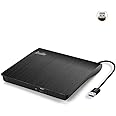 External CD Drive USB 3.0 Portable CD DVD +/-RW Drive DVD/CD ROM Rewriter Burner Writer Compatible with Laptop Desktop PC Win