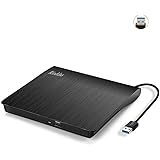 External CD Drive USB 3.0 Portable CD DVD +/-RW Drive DVD/CD ROM Rewriter Burner Writer Compatible with Laptop Desktop PC Win