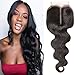 Beauty Forever Hair Brazilian Virgin Hair 1 piece Body Wave Middle Part Lace Closure 100% Human Hair Natural Color 30-35g/pc (16inch Closure)