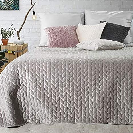 Eurofirany Exklusive Decke Tagesdecke Glamour 200x220 170x210 Steppdecke Bettüberwurf Überwurf (AURELA Beige, 200 x 220 cm)