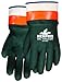 MCR Safety 6410SC Double-Dipped PVC Jersey Lined Sandpaper Finish Men's Gloves with Plasticized Safety Cuff, Green/Orange, Large, 1-Pair primary