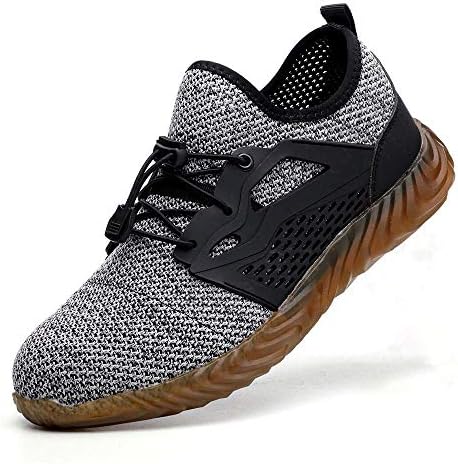 Zernar Safety Steel Toe Shoes for Men and Women,Anti Slip Safety Shoes Breathable Lightweight Puncture Proof Work Construction Sneakers