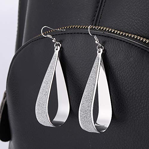 Fashion Women's Silver Crystal Scrub Water Drop Dangle Earrings Party Jewelry Gift