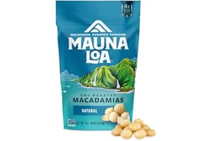 Mauna Loa Unsalted Roasted Macadamia Nuts, 7 oz Resealable Bag, Keto Friendly, Gluten Free, Premium Hawaiian Healthy Snack