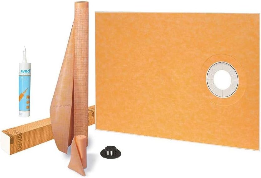 Schluter Kerdi 38 Inch x 60 Inch Offset Shower Kit with Joint Sealant