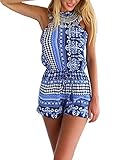 PAKULA® Women's Sleeveless Bohemian Casual Romper Short Jumpsuit