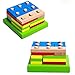 Wooden Educational Preschool Shape Early Developmental Geometric Board Block Stack Sort Chunky Puzzle Toys, Birthday Gift Toy for age 3 4 5 Years Old and Up Kid Children Baby Toddler Boy Girl