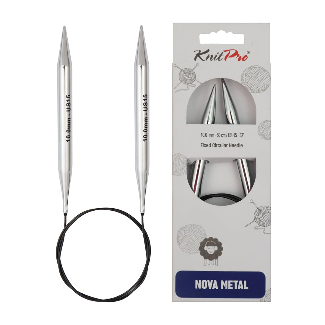 KnitPro Nova Fixed Circular Needles 20" (50cm) | 10.00mm