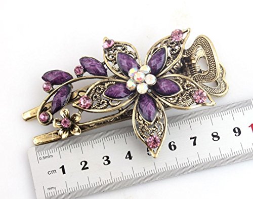 Hair Clips,WuyiMC Vintage Hairgrip Jewelry Crystal Hairpins For Hair Clip Tools For Girls Women (Purple) - Thumbnail 2