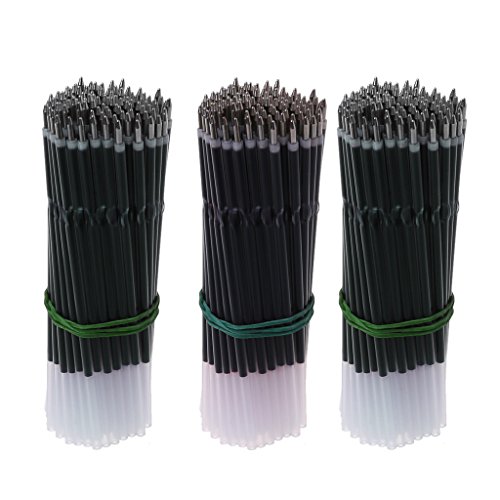 Milue 100Pcs 0.7mm Ballpoint Pen Refill Black Blue Red Stationery School Office Supply (Black)