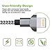 Aonsen iPhone Cable,3Pack 6FT Nylon Braided Charging Cord 8 Pin to USB Lightning Cable Charger for iPhone 7/SE/5/5s/6/6s/6 Plus,iPad Air/Mini,iPod,Compatible with iOS10(DarkGray-White)