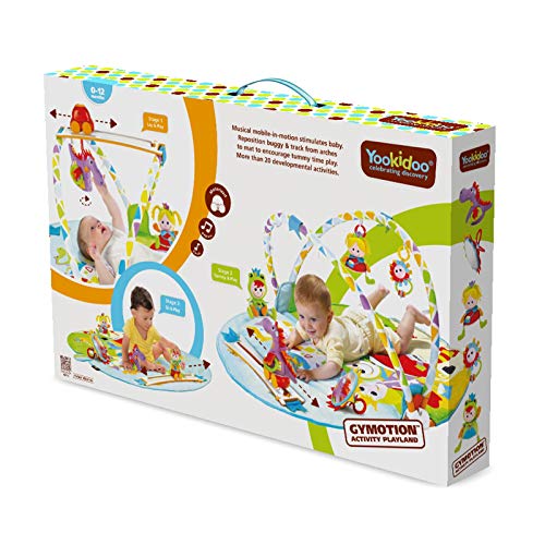 Yookidoo Baby Gym Activity Play Mat - 3 Stage Accessory Gym with More Than 20 Development Infant Activities | Age 0-12 Months