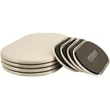 Super Sliders Multi-Pack Oval Reusable Furniture Sliders for Carpet - Effortless Moving and Surface Protection, Beige (8 Pack