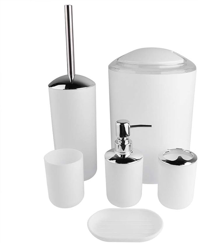 Gototop 6-teiliges Badezimmer-Set aus Kunststoff, Zahnbürstenhalter